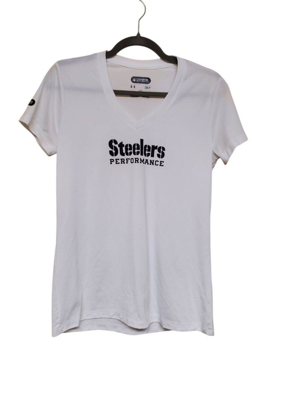 Under Armour NFL Combine Authentic Women Steelers Performance Loose White Tee S